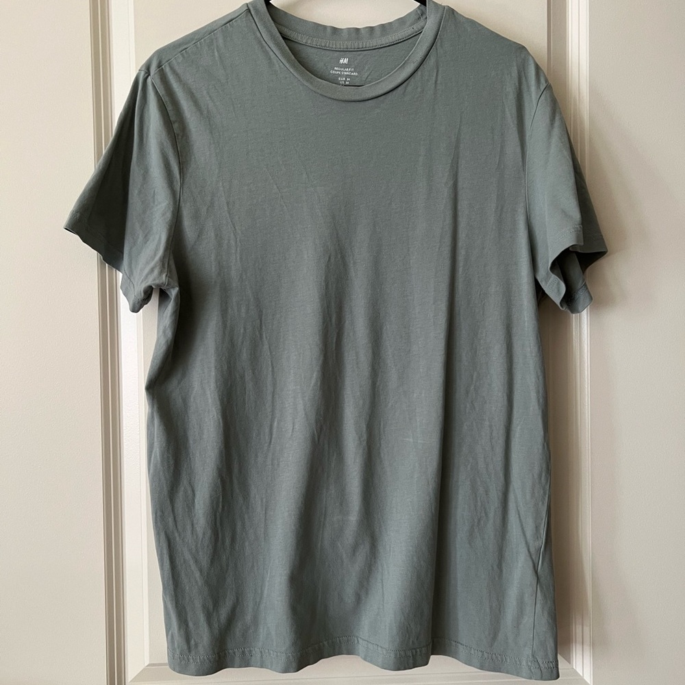 H&M Men's Crew Neck T-Shirt - Sage
